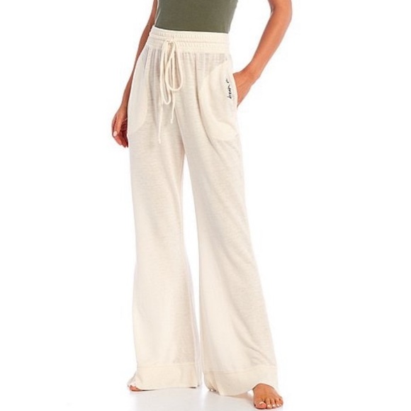 Free People Cozy Cool Lounge Wide Leg Pants Ivory - Picture 8 of 14